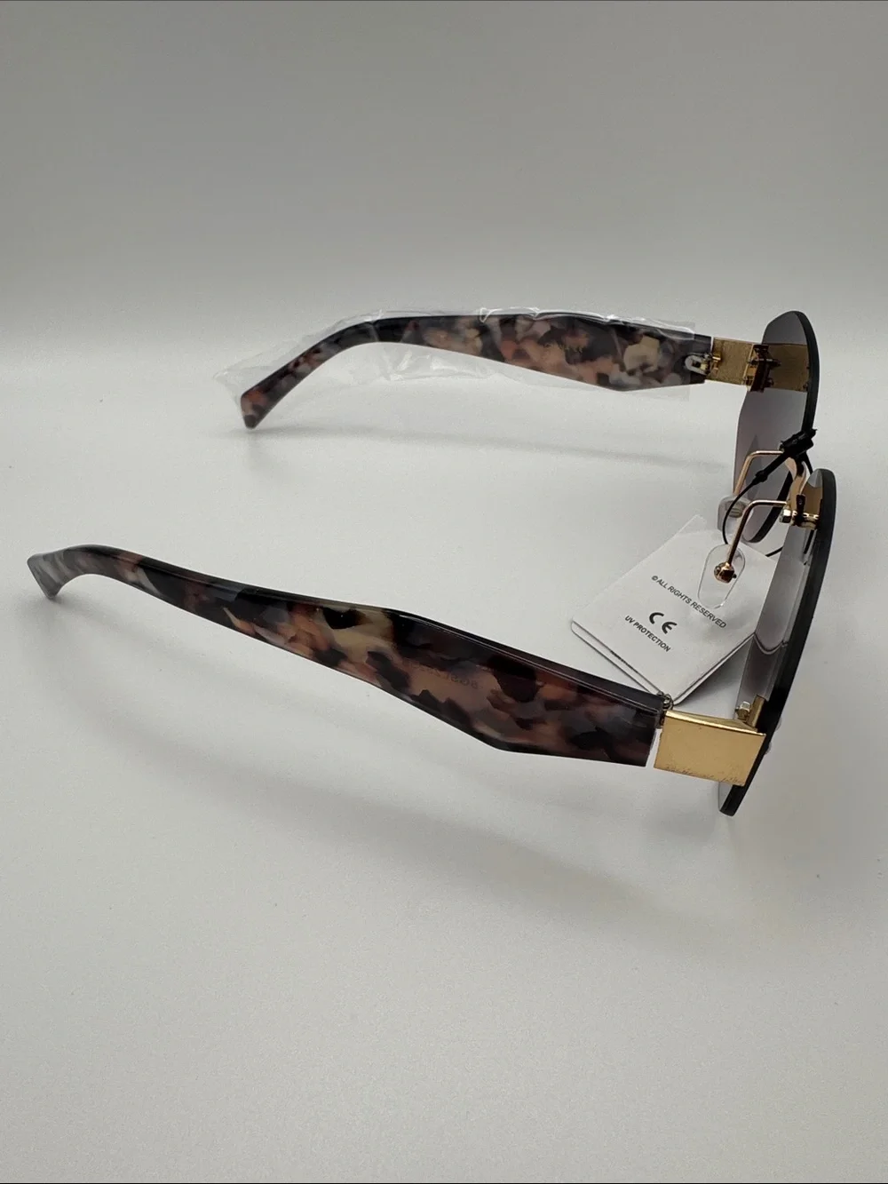Rimless Gradient Purple Womens Sunglasses